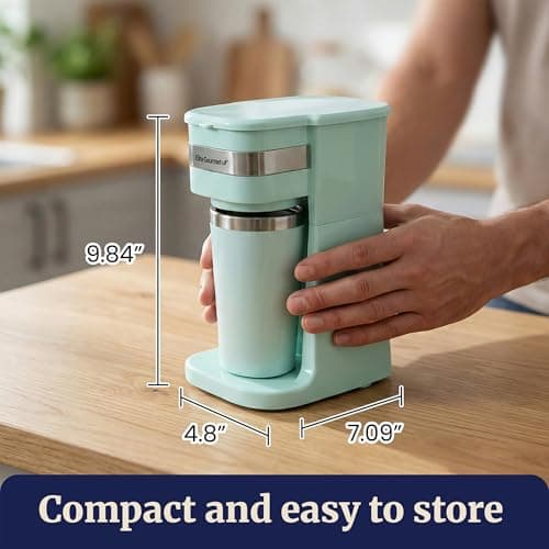 Elite Gourmet EHC113M Personal Single-Serve Compact Coffee Maker, Mint — view 2