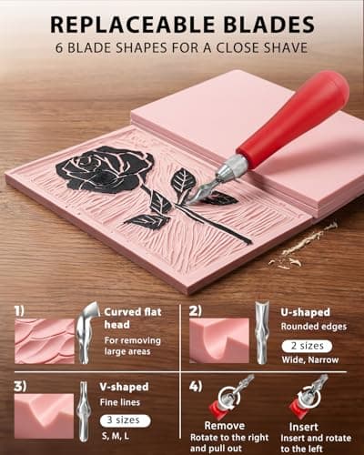 EasyTime Linocut Kit Block Printing: Complete Beginner Set Ready to Use — view 3