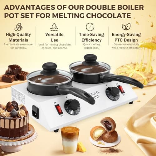 POWLAB 80W Electric Chocolate Melting Pot, Dual Tempering Machine — view 5