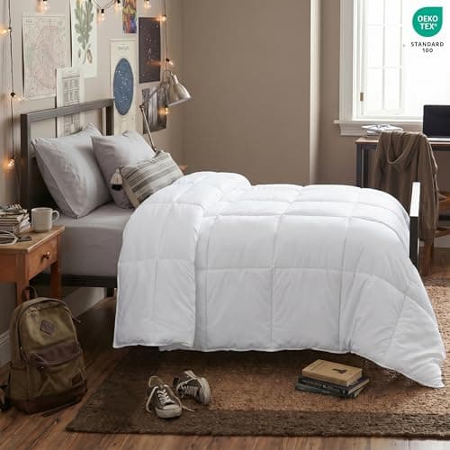 Utopia Bedding Twin XL Comforter Duvet Insert, Quilted White Comforter with Corner Tabs, Box Stitched Down Alternative Comforters Twin XL Size 68 x 92 inches — view 3