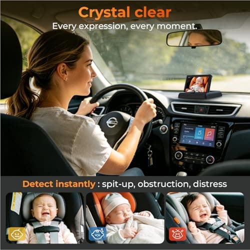 Itomoro Baby Car Camera, View Infant in Rear Facing Seat with Wide Crystal Clear View,360° Rotation Plug and Play Easy Install car camera for baby 1080p — view 4