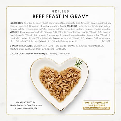 Purina Fancy Feast Grilled Wet Cat Food Poultry and Beef Collection Wet Cat Food Variety Pack - (Pack of 30) 3 oz. Cans — view 7
