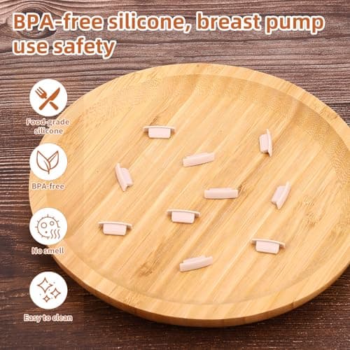 10pcs Breast Pump Spout Cap for Eufy, BPA-Free Silicone Wearable Breast Pump Spout Cover Replacement Parts Compatible with Eufy E10/E20/S1/S1 Pro — view 2