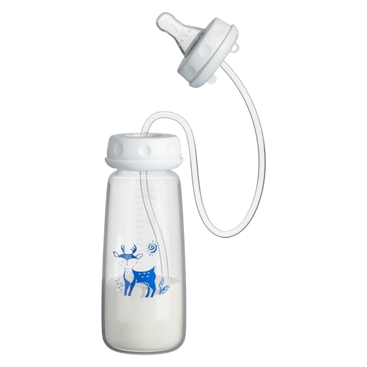Anti-Colic Babys Bottles, 240ml Hands Free Anti-Colic Babys Bottle, Silicone Hands Free Wide Neck, Adjustable Fast Flow Milk Bottle, for Parents Indoor Outdoor Home Bedroom Nursery Hotel Travel — view 10