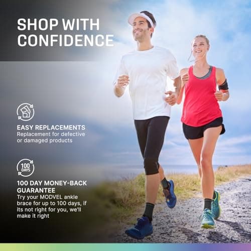 MODVEL 2-Pack Ankle Brace for Men and Women, Sprained Ankle Brace for Plantar Fasciitis Relief, Ankle Stabilizer Brace, Achilles Tendonitis Support and Foot Plantar Fasciitis Sock, Ankle Wrap Support — view 9