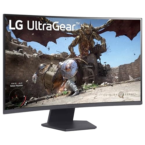 LG 32GS60QC-B Ultragear 32-inch Curved Gaming Monitor QHD (2560x1440) 180Hz 1ms 1000R AMD FreeSync HDR10 HDMIx2 DisplayPort Borderless Design Black Stabilizer DAS Crosshair FPS Counter - Black — view 2
