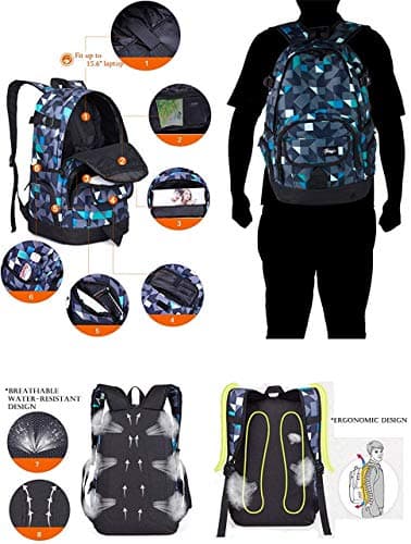 rickyh style School Backpack Travel Bag for Men & Women Lightweight College Back Pack with Laptop Compartmen — view 5