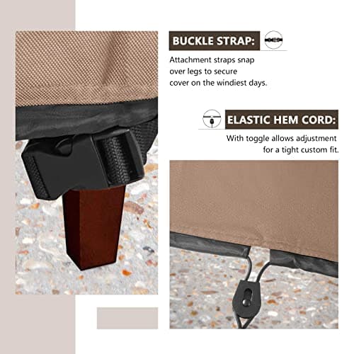 ULTCOVER Waterproof Patio Chair Cover – Outdoor Lounge Deep Seat Single Lawn Chair Cover 2 Pack Fits Up to 28W x 30D x 32H inches — view 4