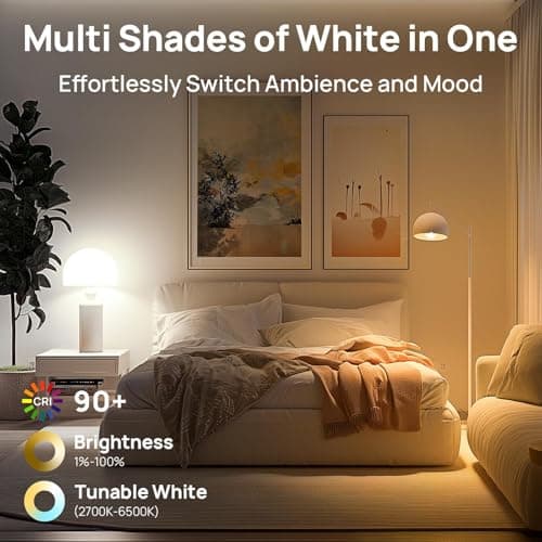 Linkind Matter Smart Light Bulb, Tunable Soft White to Daylight, Compatible with Alexa/Apple Home/Google Home/AiDot, 2.4GHz Wi-Fi Bluetooth, 800LM 60W Equivalent, A19 E26 6-Pack — view 3