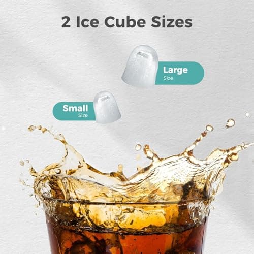 Portable Countertop Ice Maker Machine with Handle, 8 Bullet-Shaped Ice Cubes Ready in 6 Mins, 26Lbs/24H, Self-Cleaning Function with Ice Scoop and Basket for Home/Kitchen/Party (Grey) — view 3