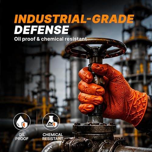 TitanFlex Heavy Duty Industrial Orange Nitrile Gloves, 8-mil, Gloves Disposable Latex Free with Raised Diamond Texture Grip, Powder Free, Rubber Glove, Mechanic Gloves,100-ct Box (Small) — view 4