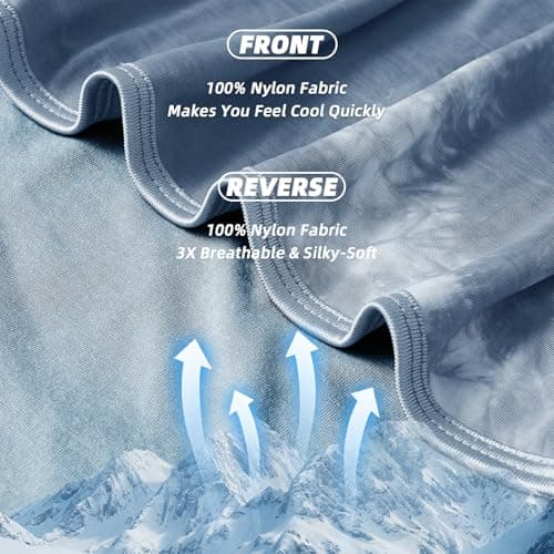inhand Cooling Blanket Queen Size (90"x90"), Cooling Blankets for Hot Sleepers, Absorbs Heat to Keep Adults Cool for Summer Nights Sweats, Thin Cold Lightweight Blanket for Couch Bed, Light Blue — view 3