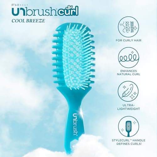 FHI Heat UNbrush Curl Defining Brush — Wavy, Coily, and Curly Hair Brush with DuoFlex Bristles & StyleCurl Handle — for Gentle Detangling & Faster Styling on Wet Hair - Cool Breeze — view 4