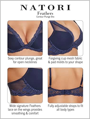 Natori Women's Feathers Contour Underwire Plunge 730023 (30A-36G) — view 3