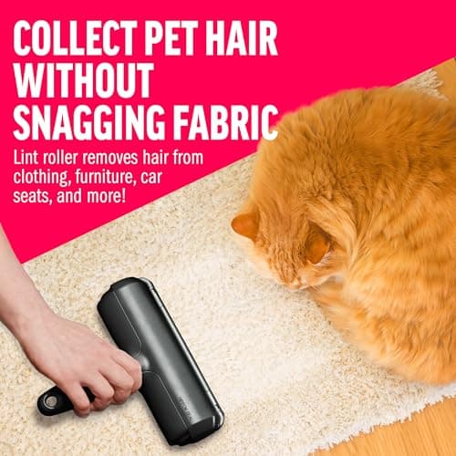 ChomChom Roller Pet Hair Remover – Original Size Reusable Lint Roller for Cat & Dog Hair on Furniture, Couch, Carpet, Car, Rugs & Bedding – Portable, Eco-Friendly (Black) — view 4