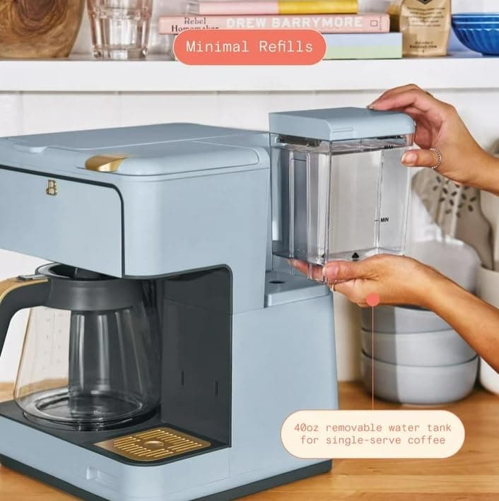 Beauti Multi Brew 12 Cup Programmable Drip & Single Serve Coffee Maker, Versatile Brewing (6oz, 8oz, 10oz, 12oz, 14oz), Pods or Ground, Over Ice option, Keep Warm mode (Cornflower Blue) — view 5