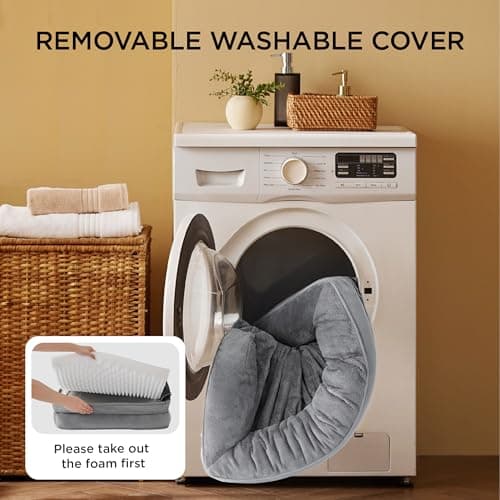 Bedsure Orthopedic Dog Beds Large Sized Dog - Washable Large Dog Cat Bed Waterproof, Comfort Dogs Couch Sofa with Washable Removable Cover, Pet Bed with Nonskid Bottom, Grey, 35" — view 4