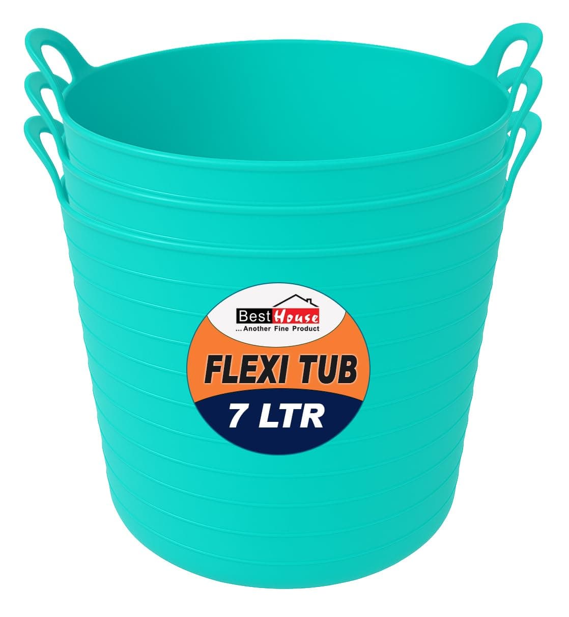 Best House | 3 Pcs of Flexi Tub with Handles | Small Size | Mini | 7 Litres | Yellow | Garden Tubs | Plastic Storage Container for Home, Washing, Garden Waste and DIY Projects — view 70