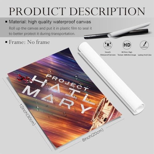 LPAIWXY Project Hail Mary Poster For Fans Kids Room Bedroom Wall Decor-Movie Project Hail Mary Posters Canvas Prints Picture For Teen Boy Girls Gifts — view 5