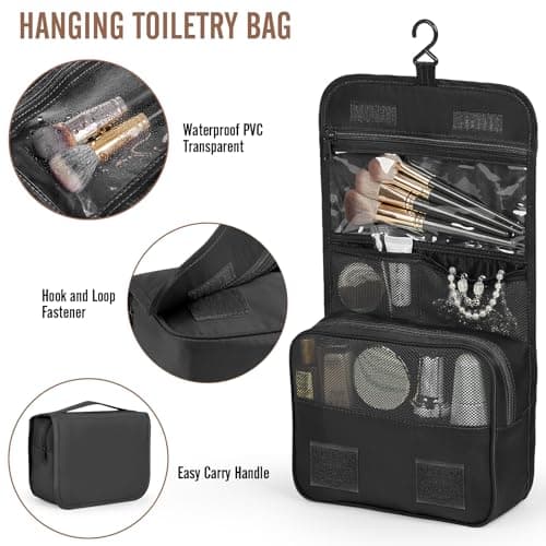 Veken 10 Set/8 Set Packing Cubes for Travel Essentials,Anti-Wrinkle Buckled Suitcase Organizer for Shoe & Toiletry Bag,Carry On Luggage Bag for Airplane & College Dorm Room Accessories,Women Men Gifts — view 2