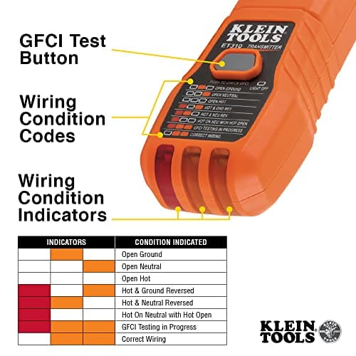 Klein Tools ET310 AC Circuit Breaker Finder, Electric and Voltage Tester with Integrated GFCI Outlet Tester — view 2