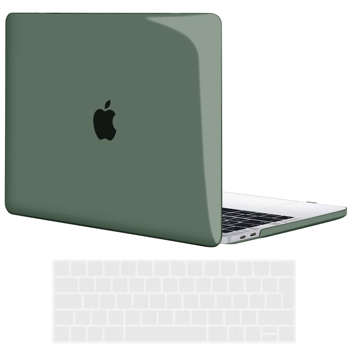 TECOOL Case compatible with MacBook Air M1 & MacBook Air 13 inch Retina 2020 2019 2018 (A2337 A2179 A1932), Plastic Snap On Hard Shell Cover & UK EU Keyboard Protector, Crystal Clear (Glossy) — view 40