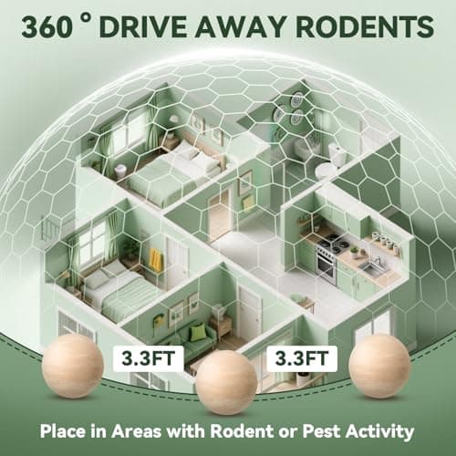 Rodent Repellent 36 Balls, Peppermint Oil Mouse Repellent Indoor & Outdoor Use, Natural Moth Balls for Rodent Mice Repellent for Home, Garage, Car, RV & Garden — view 4