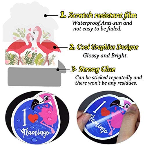 QTL Flamingo Vinyl Cute Stickers for Water Bottles,Laptops and School Supplies,Waterproof Decorative Decals for Kids,Girls,Boys,Teens and Adults,Party Favors,Birthday Gifts(Flamingo 50pcs) — view 3