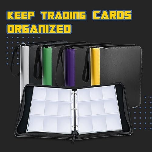 CLOVERCAT 9 Pocket Waterproof Trading Card Binder, Trading Album Display Holder, Expandable, 720 Double Sided Pocket Album, Compatible with Cards, Yugioh, MTG and Other TCG — view 5