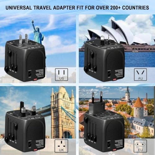 SARQW Travel Converter Adapter Voltage Converter that Steps Down 220 Volts to 110 Volts for use in Over 200 Countries,Including The U.S., U.K., Europe, and Australia (Black) — view 4