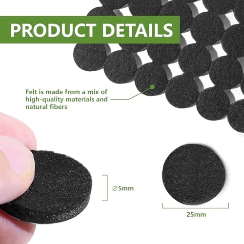COVERCORNER Felt Furniture Pads for Hardwood Floors 48 PCS, Furniture Pads, Floor Protectors for Hardwood Floors, Felt Pads for Furniture, Round, Black — view 2
