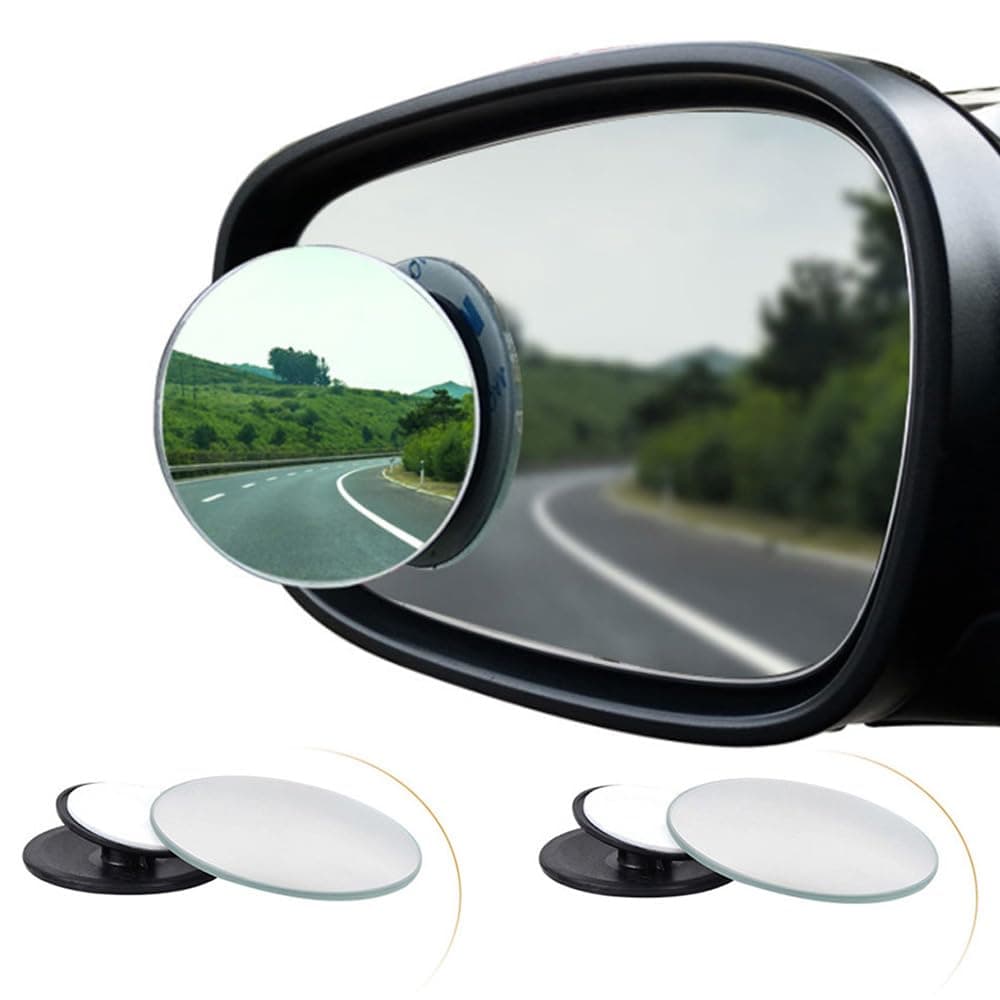 Spurtar 2 Pack Blind Spot Mirrors for Cars, HD Glass Framed Convex Rear View Blind Spot Mirror Stick on with 360° Rotation Adjustable blindspot mirror for Trucks, Cars, SUVs, RVs, and Vans — view 11