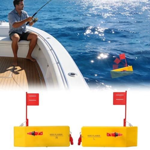 Planer Boards for Fishing Trolling, 12 x 4 Inches Planer Board Quick Grip Snap Release for Trolling Boat Fishing Towing, Inshore Offshore Trolling Dragging (Left+Right) — view 2