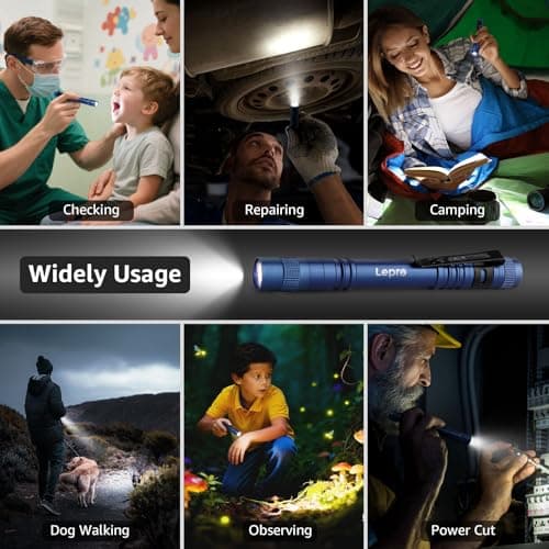 Lepro LED Pen Flashlights, Lightweight, Mini, Waterproof Pocket Flashlight with Clip, 2 Pack Small Flashlights for Inspection, Work, Emergency — view 4
