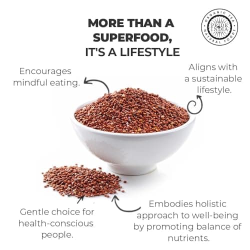 Pride Of India - Natural Red Royal Quinoa - 100% Bolivian Superior Grade Protein Rich Whole Grain, 1.5 Pound (24oz) Jar — view 6