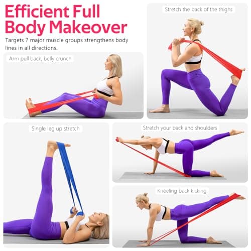 RENRANRING Resistance Bands for Working Out, Exercise Bands for Physical Therapy, Stretch, Recovery, Pilates, Rehab, Strength Training and Yoga Starter Set — view 6