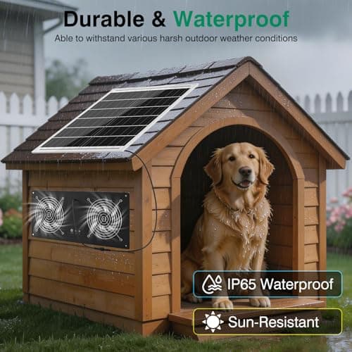 40W Solar Powered Exhaust Fan with 18000mAh Battery & Timer, 3500RPM High-Speed Waterproof Ventilation Fan for Chicken Coop, Greenhouse, Shed, Pet House & Window — view 3