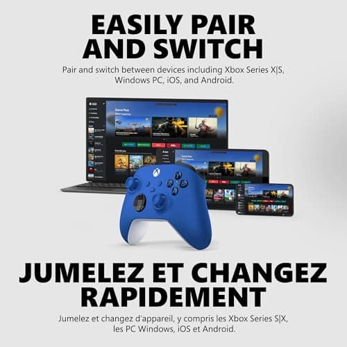 XBOX Core Wireless Gaming Controller – Shock Blue for Series X|S, One, Windows PC, Android, and iOS — view 5