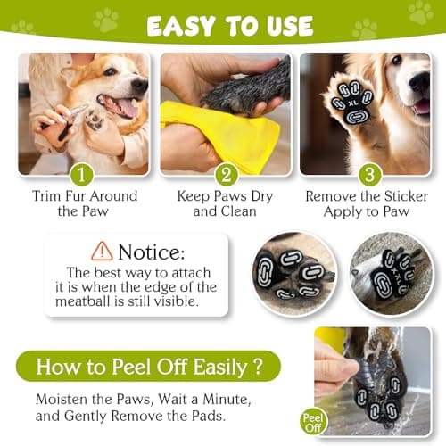 Dapaw Dog Paw Protector Pads, Anti-Slip Paw Grip for Senior & Injured Dogs on Hardwood & Tile Floors, Paw Stickers for Hot Pavement with Strong Traction (5 Sets, 20 Pcs) M — view 4