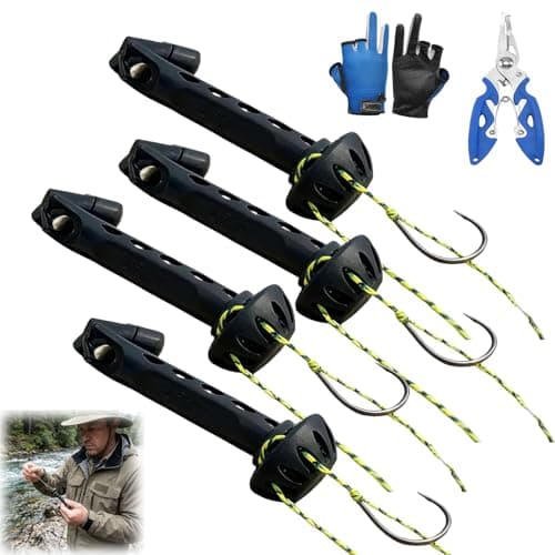 Fly Roost 2.0 Magnetic Fly Threader, Magnetic Fly Threader, Fly Tying Equipment to Easily Rigging Tool & Tippet on Water, Make Tying Simpler & Works with Most Hooks, Tippets, and Fly Styles (4PCS)