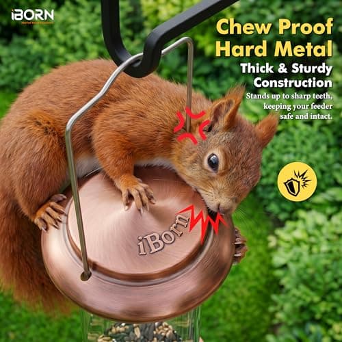 iBorn Metal Bird Feeders Brushed Copper Wild Bird Feeder for Outdoors Hanging All Metal Brushed Copper Finishing 15 Inch 6 Port,Pack of 1(Seed is not Included) — view 3