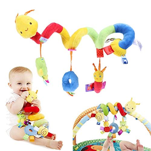 Uonlytech Baby Crib Hanging Rattles Toys, Carseat Toys Hanging Rattles Spiral Stroller Crib Cot Toy Spiral Toy Pram Hanging for Babies Boys and Girls