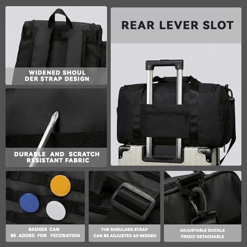 3-in-1 45L Gym & Travel Duffle Bag Backpack with Shoe Compartment & Wet Pocket – Multi-Functional Sports Bag for Workout, Weekend, Overnight Use — view 4