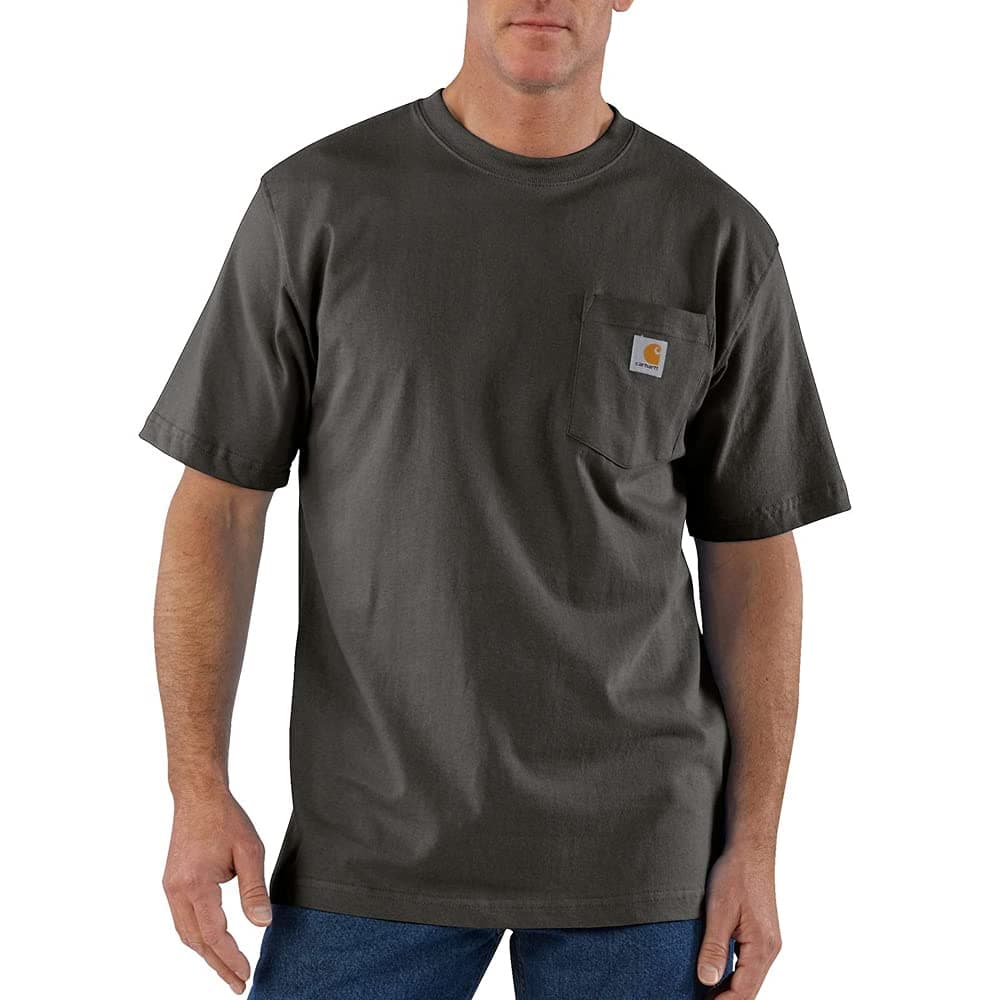 Carhartt Mens Loose Fit Heavyweight Short-Sleeve Pocket T-Shirt (Also Available in Big & Tall) CloseoutWork Utility T-Shirt — view 45