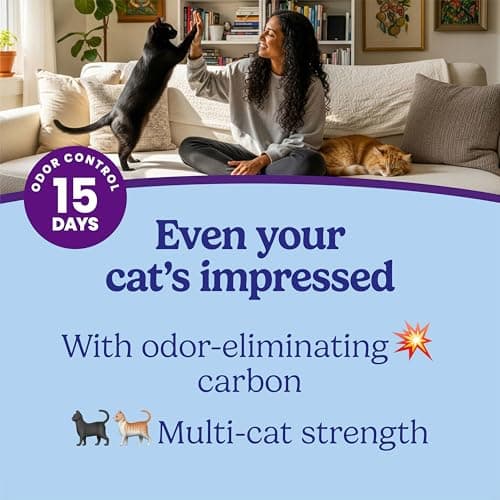 Fresh Step Odor Shield Multi Cat Clumping Cat Litter with Febreze Freshness, Low Dust, Odor Control with Ammonia Block Technology, Compatible in Automatic Litter Boxes, 14 lb. — view 2