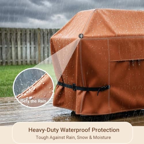 NettyPro Grill Cover Heavy Duty Waterproof 72 inch, Outdoor 3-5 Burners Gas BBQ Cover for Outside Weber, Char-Broil, Brinkmann, Nexgrill Large Barbecue, Black — view 2