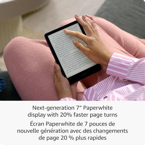 Amazon Kindle Paperwhite Signature Edition 32GB (newest model) – Fastest Kindle with auto-adjusting front light – Metallic Black + 3 Months Free Kindle Unlimited (with auto-renewal) — view 2