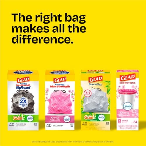 Glad Tall Kitchen Drawstring Trash Bags - Odorshield 13 Gallon White Trash Bag, Febreze Fresh Clean, 110 Count — view 9