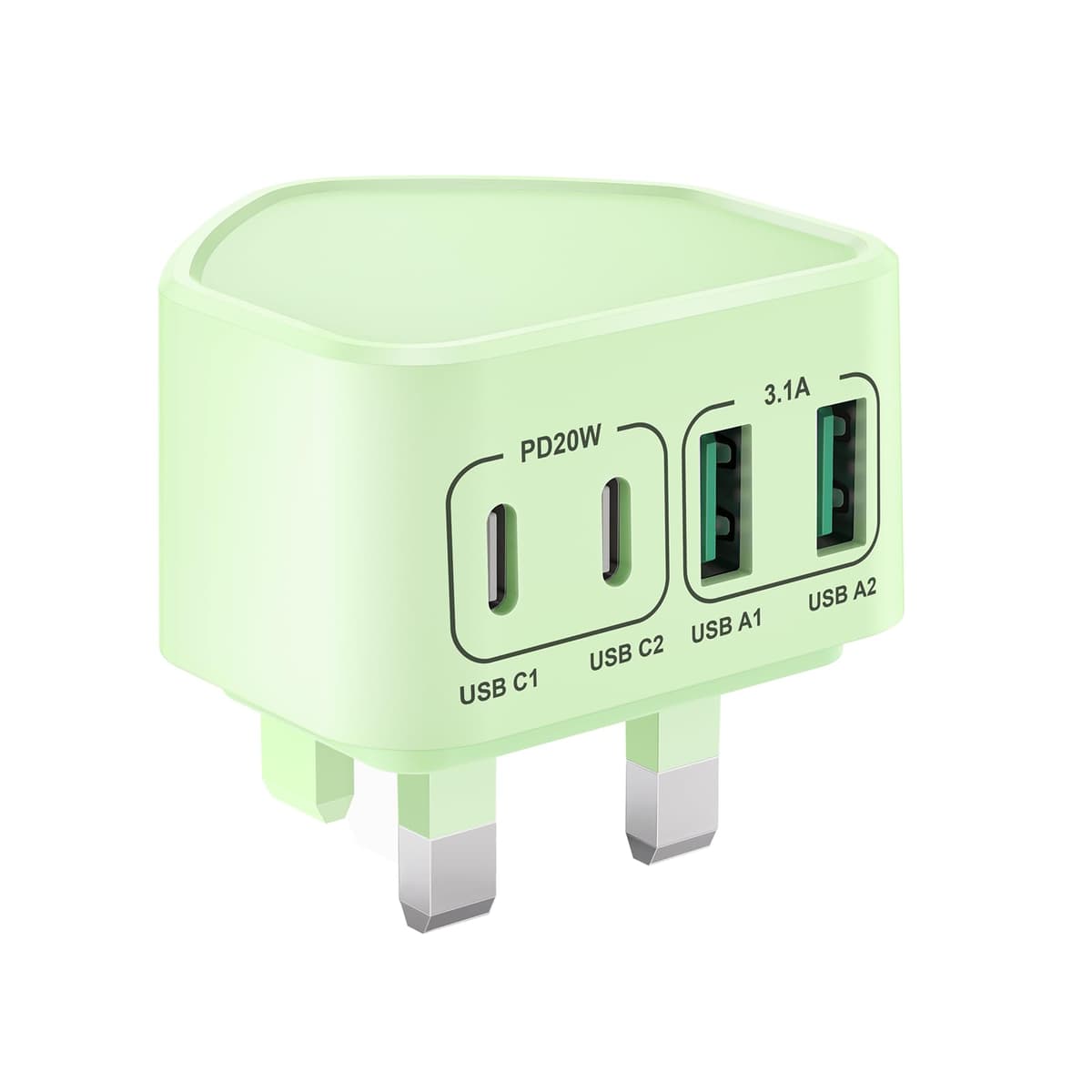 40W USB C Plug Fast Charge, UK 4-Port Multi USB Charger Plug Fast Charging Head for iPhone 16 15 14 13 12 11 Pro Max SE XS XR Plus, iPad, Samsung Galaxy,Dual Port USBC Power Adaptor Type C Wall Head — view 12