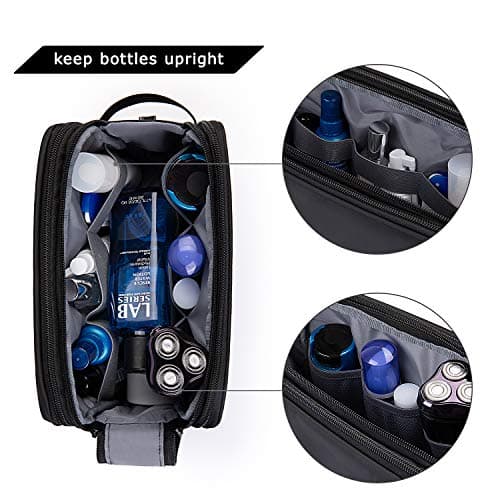 BAGSMART Toiletry Bag for Men, Travel Toiletry Organizer Dopp Kit Water-resistant Shaving Bag for Toiletries Accessories, Door Room Essentials, Black-medium — view 4